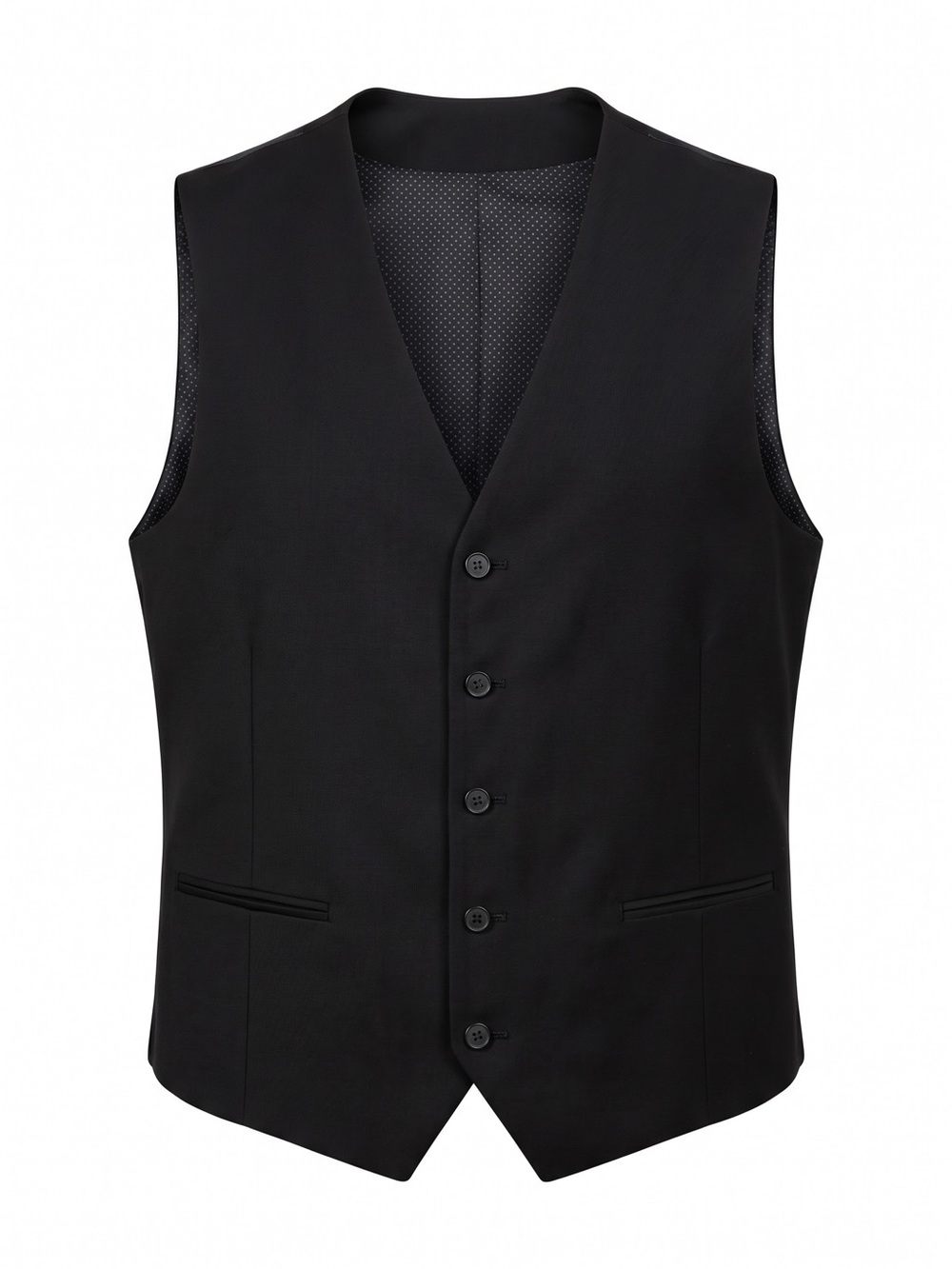 Daniel Hechter XLT Black Wool Stretch Suit Vest